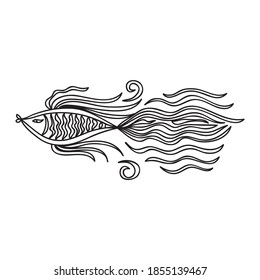 Pescado de dibujos animados. Ilustración del vector