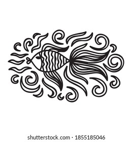 Cute cartoon fish. Vector illustration