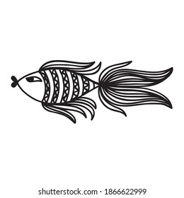 Cute cartoon fish. Vector illustration