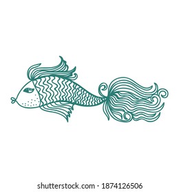 Cute cartoon fish. Vector illustration