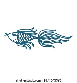 Cute cartoon fish. Vector illustration