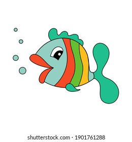Cute cartoon fish. Vector illustration for design
