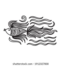 Cute cartoon fish. Vector illustration