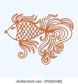 Cute cartoon fish. Vector illustration