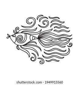 Cute cartoon fish. Vector illustration