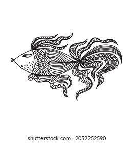 Cute cartoon fish. Vector illustration