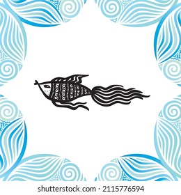 Cute cartoon fish. Vector illustration
