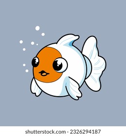 Cute cartoon fish. Vector illustration in flat style