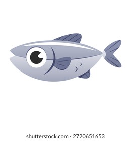 Vector de pescado de dibujos animados lindo ilustración aislada
