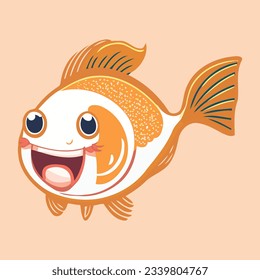 A cute cartoon fish vector logo illustration. This is an editable and printable high quality vector eps file.