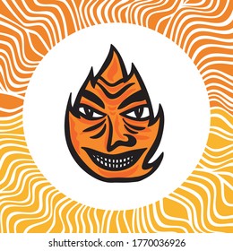Cute cartoon flame. Vector illustration