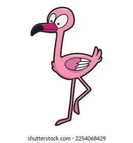 cute cartoon flamingo vector art