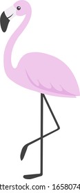 Cute cartoon flamingo. Vector illustration.