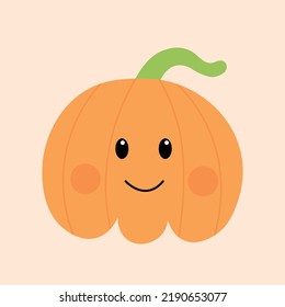 Cute cartoon flat drawing pumpkin for spooky Halloween party design and poster.