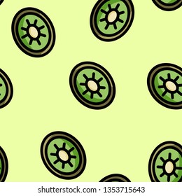 Cute cartoon flat style kiwi seamless pattern