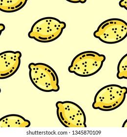 Cute cartoon flat style lemons seamless pattern