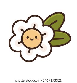 Cute cartoon flower doodle vector