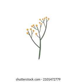 Cute cartoon flower element. Flat vector plant illustration on white background. Perfect for game disign, web site, logo, icon, sticker design