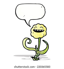 cute cartoon flower with speech bubble