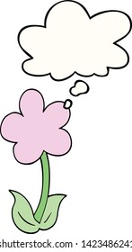 süße Cartoon-Blume mit Denkblase