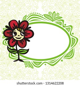 Cute cartoon flower. Vector illustration