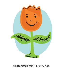 Flor de dibujos animados. Ilustración del vector