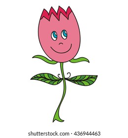 Cute cartoon flower. Vector illustration.