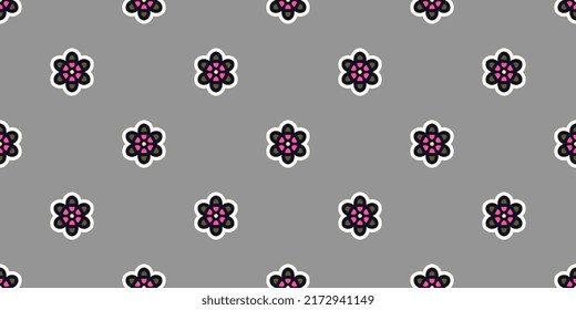 Cute cartoon flowers pattern small floral print colorful background modern fabric design. Abstract shapes elegant motif seamless geometric ornament. Digital illustration, high resolution vector image.