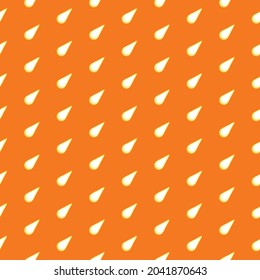 Cute cartoon fluffy white clouds, vector seamless pattern on orange serface, illustrarion background, Creative vector orange graphic art concept, Simple design.