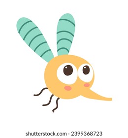 Cute cartoon fly on a white background. Cute  character for childish design. Flat vector illustration.