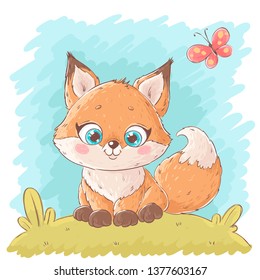 Cute cartoon fox