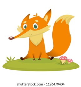  Cute cartoon fox character. Flat design Vector illustration