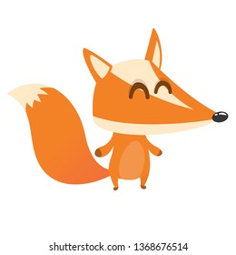  Cute cartoon fox character isolated. Flat design Vector illustration