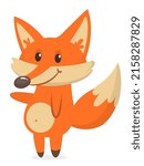 Cute cartoon  fox character. Vector illustration