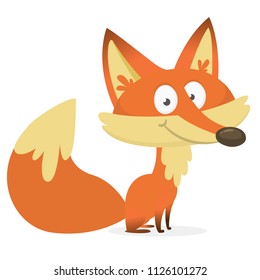  Cute cartoon  fox character. Vector illustration