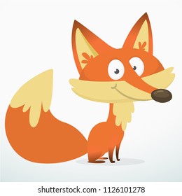  Cute cartoon  fox character. Vector illustration