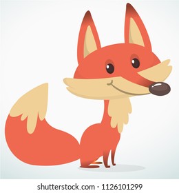  Cute cartoon  fox character. Vector illustration