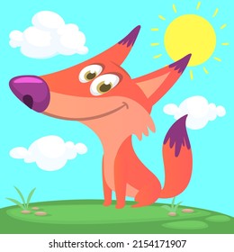  Cute Cartoon Fuchsfigur. Vektorgrafik
