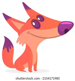  Cute cartoon  fox character. Vector illustration