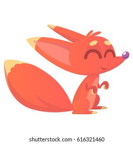  Cute cartoon  fox character. Vector illustration