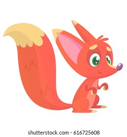  Cute cartoon  fox character. Wild forest animal collection. Baby education. Isolated. White background. Flat design Vector illustration