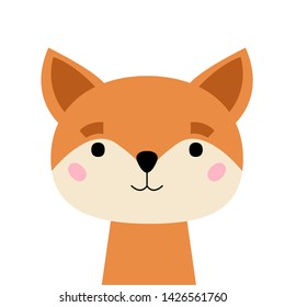 Cute cartoon fox. Childish print for nursery, kids apparel,poster, postcard. Vector Illustration