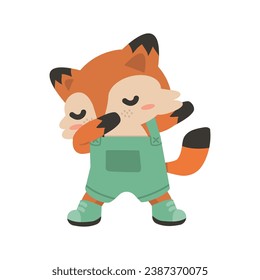 Cute cartoon fox dabbing cartoon