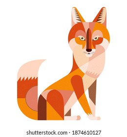 Cute cartoon fox. Emotion little animal. Cartoon animal character design. Flat vector illustration