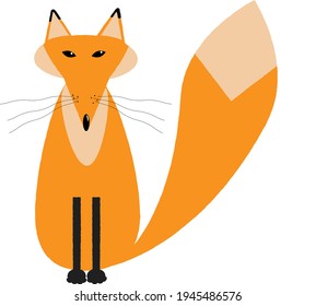 El zorro de dibujos animados en un vector de estilo plano.