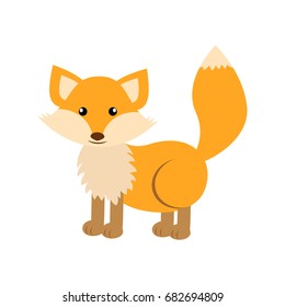 Cute Cartoon Fox Forest Animal Wildlife Stock Vector (Royalty Free ...