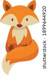 Cute cartoon fox Funny red fox collection.