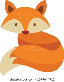 Cute cartoon fox Funny red fox collection.