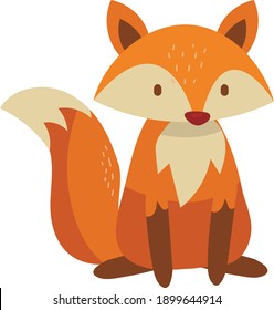 Cute cartoon fox Funny red fox collection.