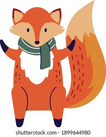 Cute cartoon fox Funny red fox collection.